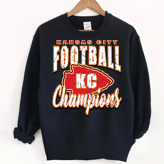 Kansas City Football Champions Black Crewneck