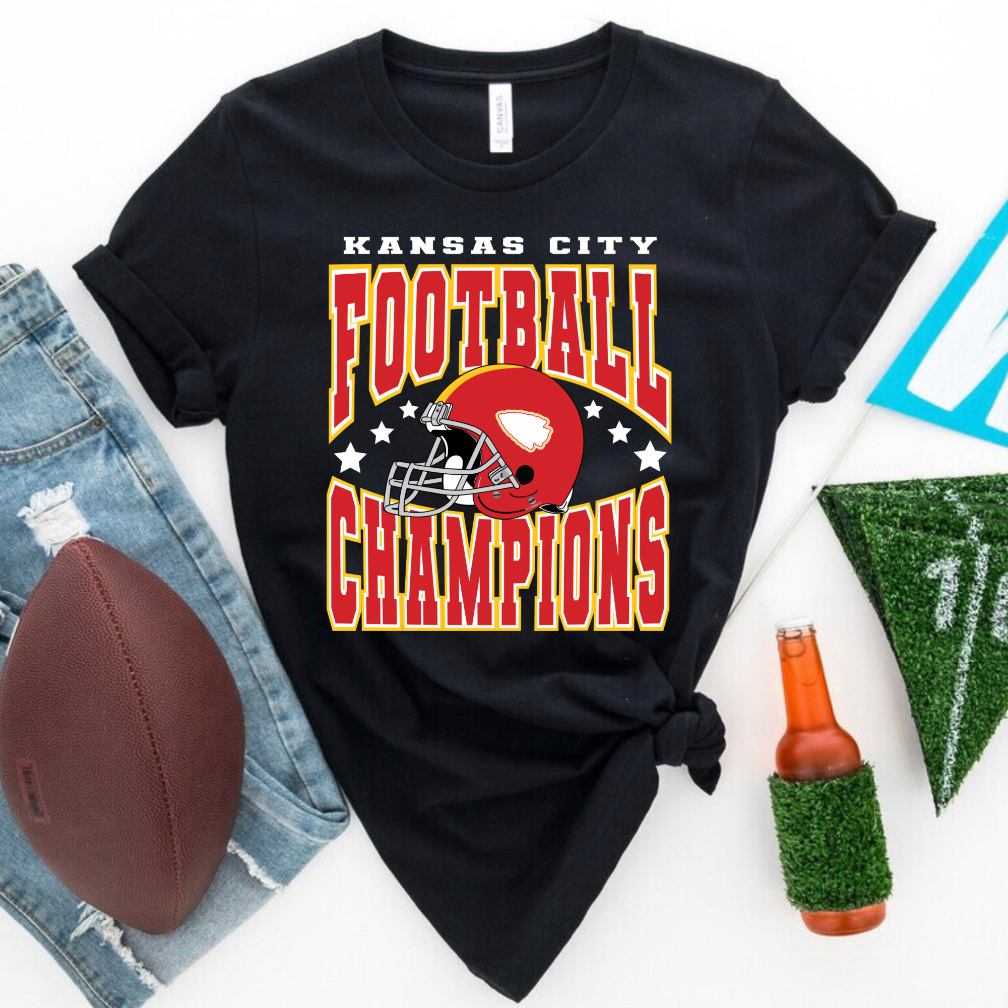 Kansas City Football Helmet Champions Tee