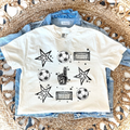 DISTRESSED SOCCER COLLAGE - IVORY TEE
