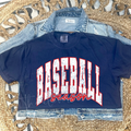 DISTRESSED BASEBALL SEASON - NAVY TEE