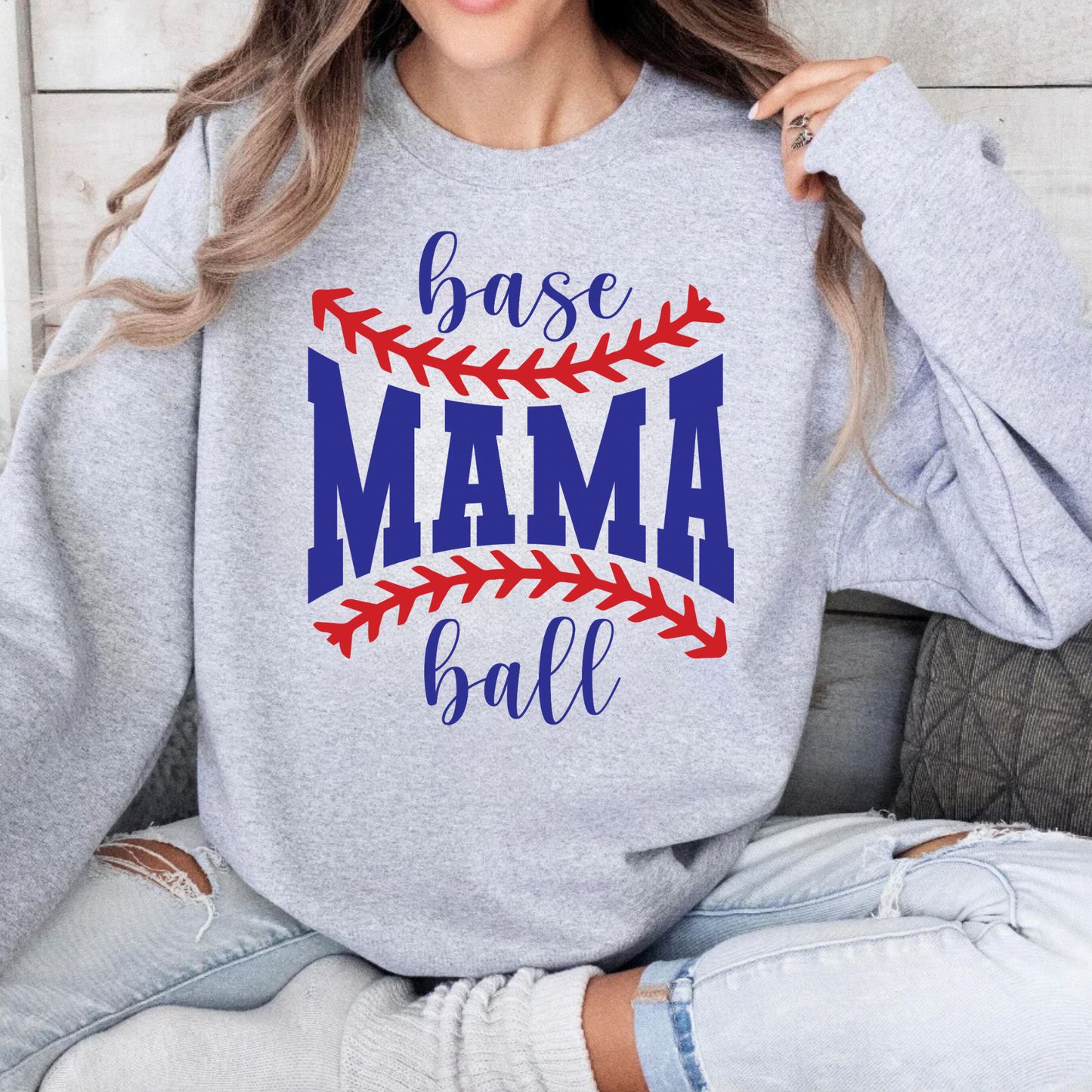 Baseball Mama laces Crewneck