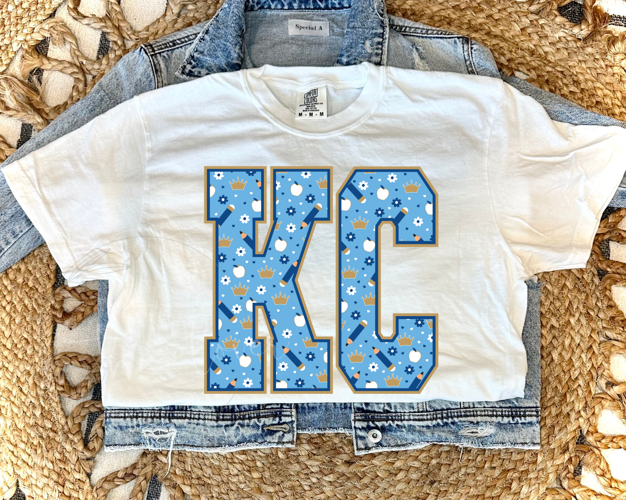 TEACHER THEMED ROYALS KC - WHITE TEE