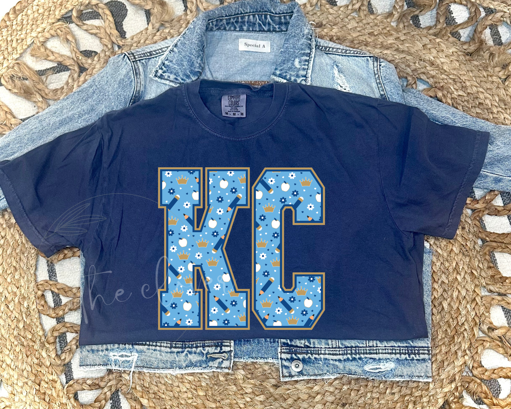 TEACHER THEMED ROYALS KC - NAVY BLUE