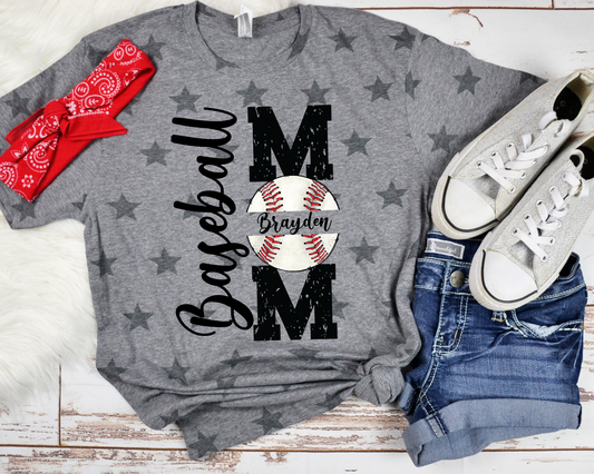 Custom Baseball Mom Star Tee