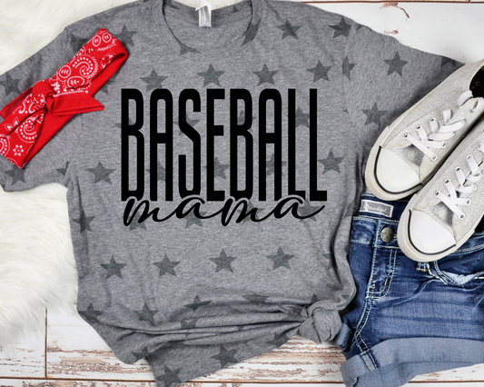 Baseball Mama Gray StarTee