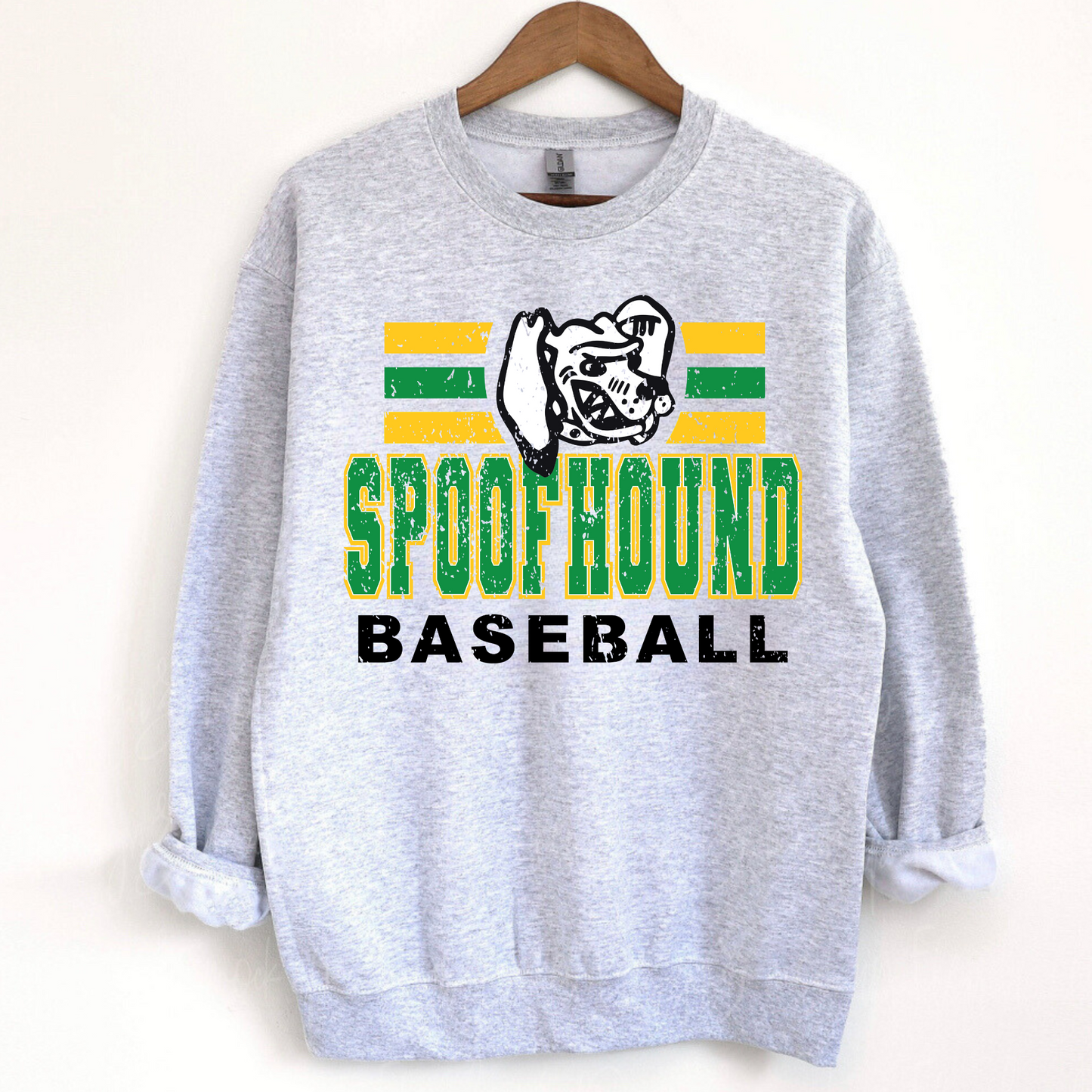 Spoofhounds Baseball Mascot Logo Crewneck