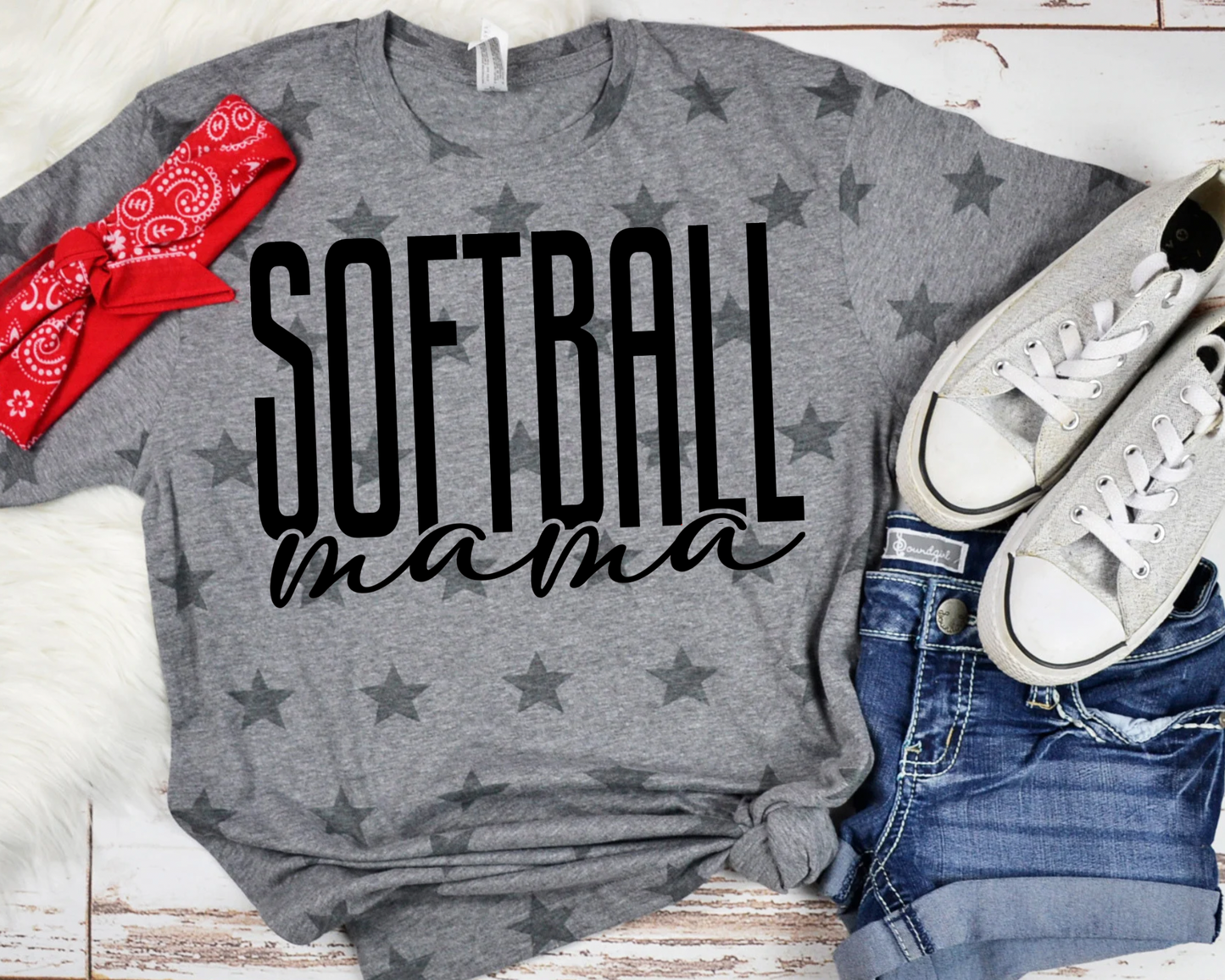 Tall Softball Mama Gray Tee