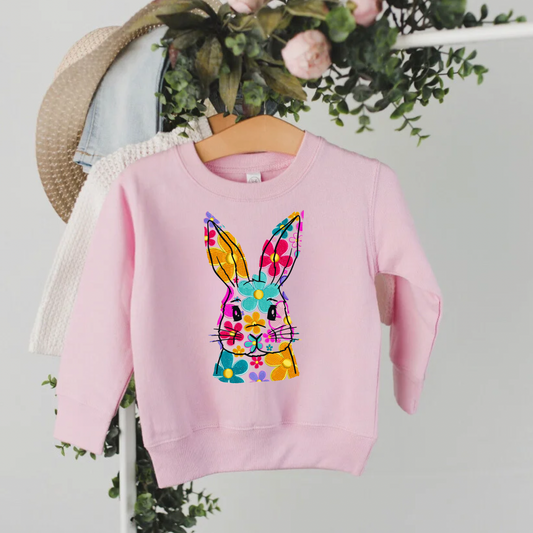 Flower Bunny Pink Crewneck