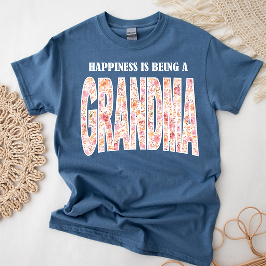 Happiness is Being a Grandma Indigo Tee