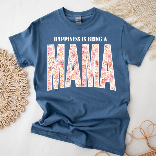 Happiness is Being a Mama Indigo Blue Tee