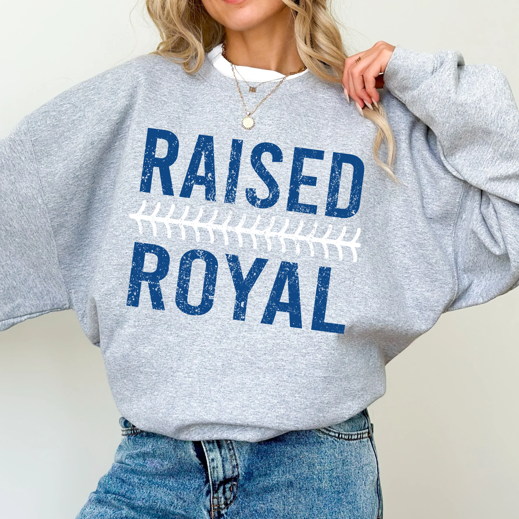 Raised Royal - Sport Grey Crewneck