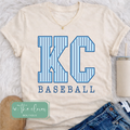 Striped KC Baseball - Ivory Tee