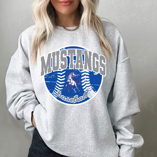 Mustangs Baseball Ash Crewneck