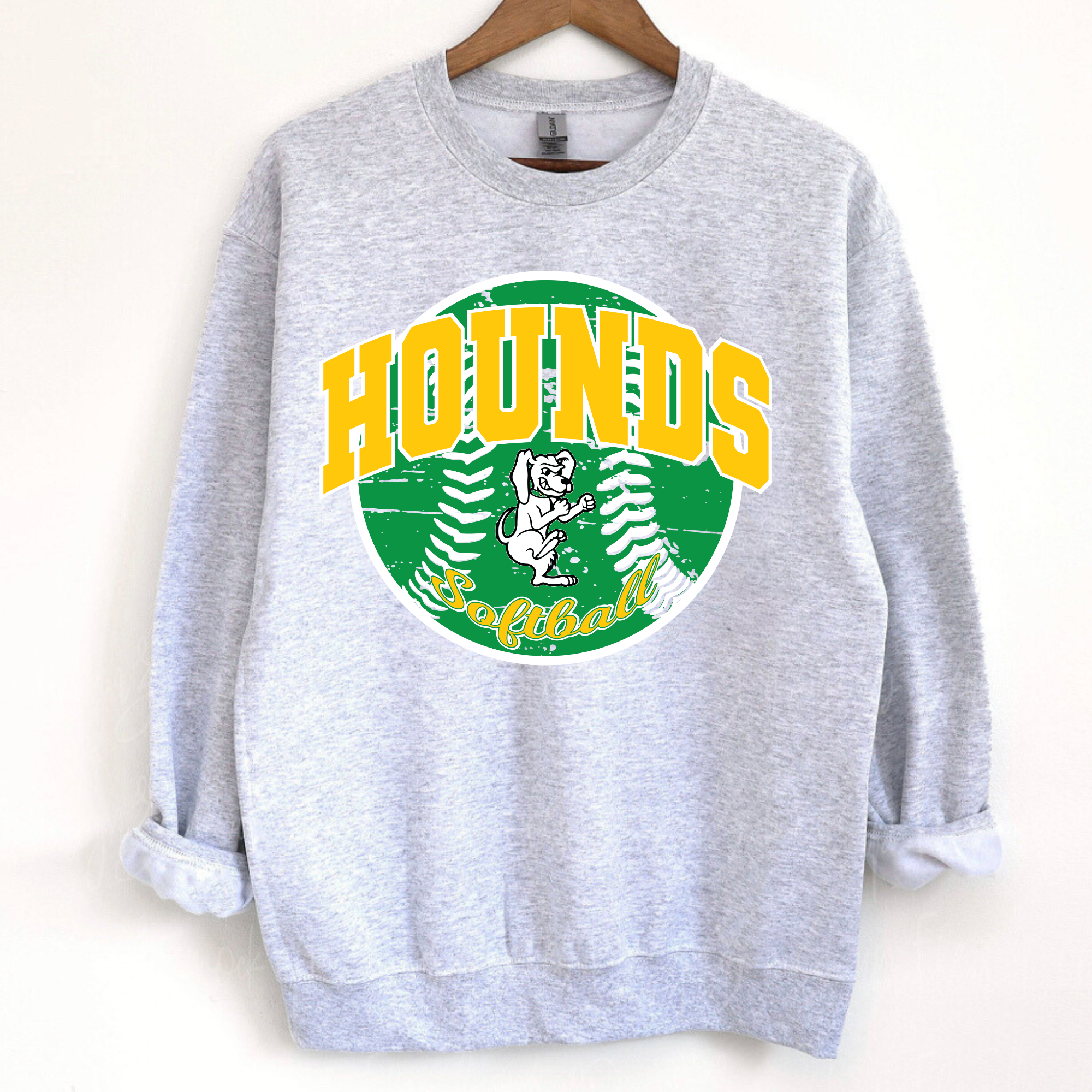 Hounds Softball Ash Crewneck