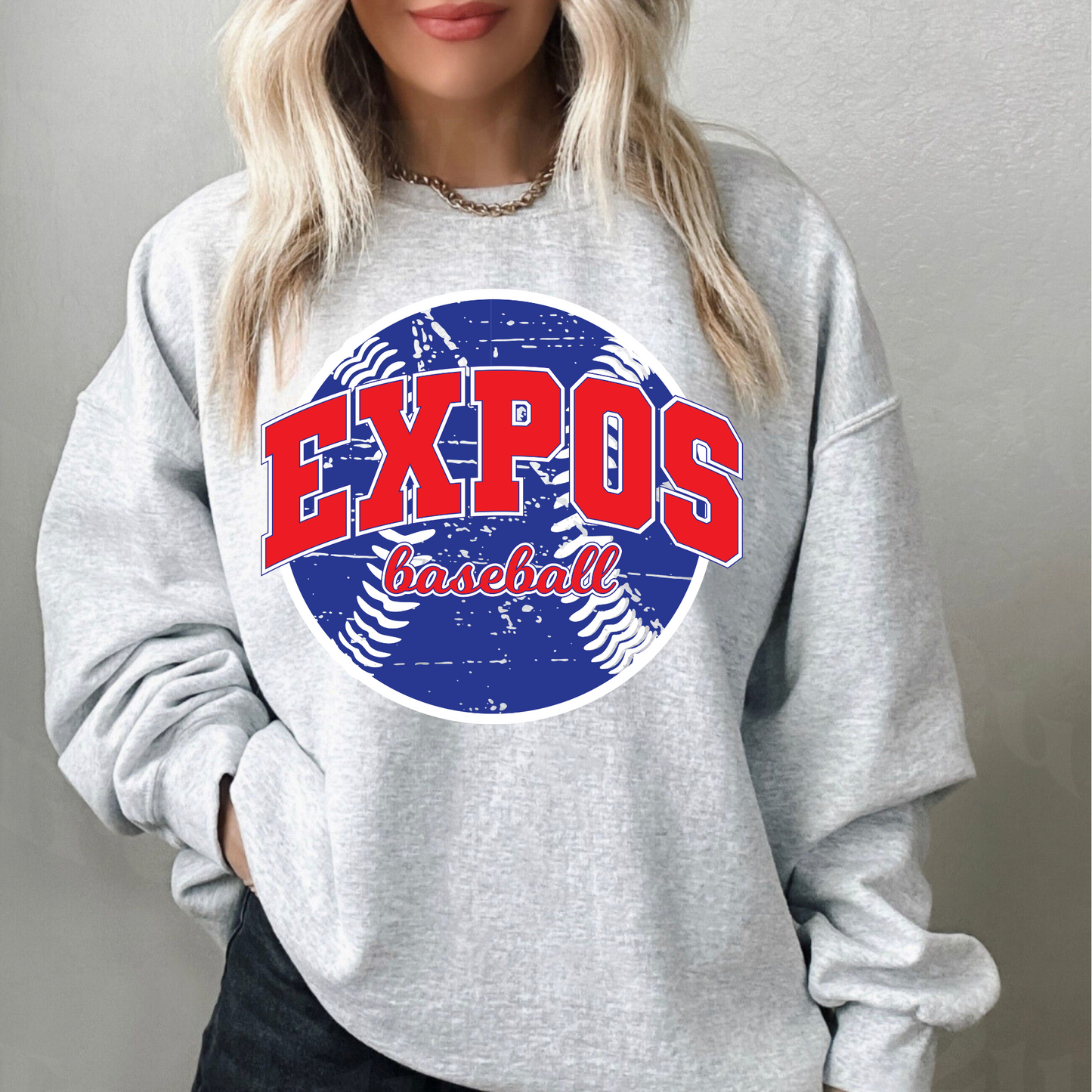 Expos Baseball Ash Crewneck