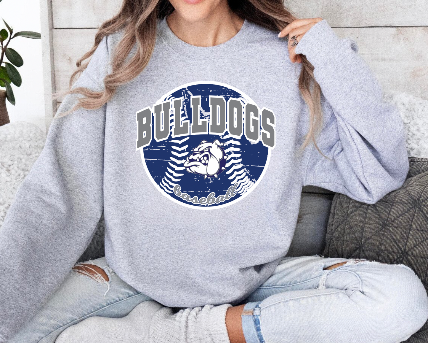 Bedford Bulldogs Baseball Ash Crewneck