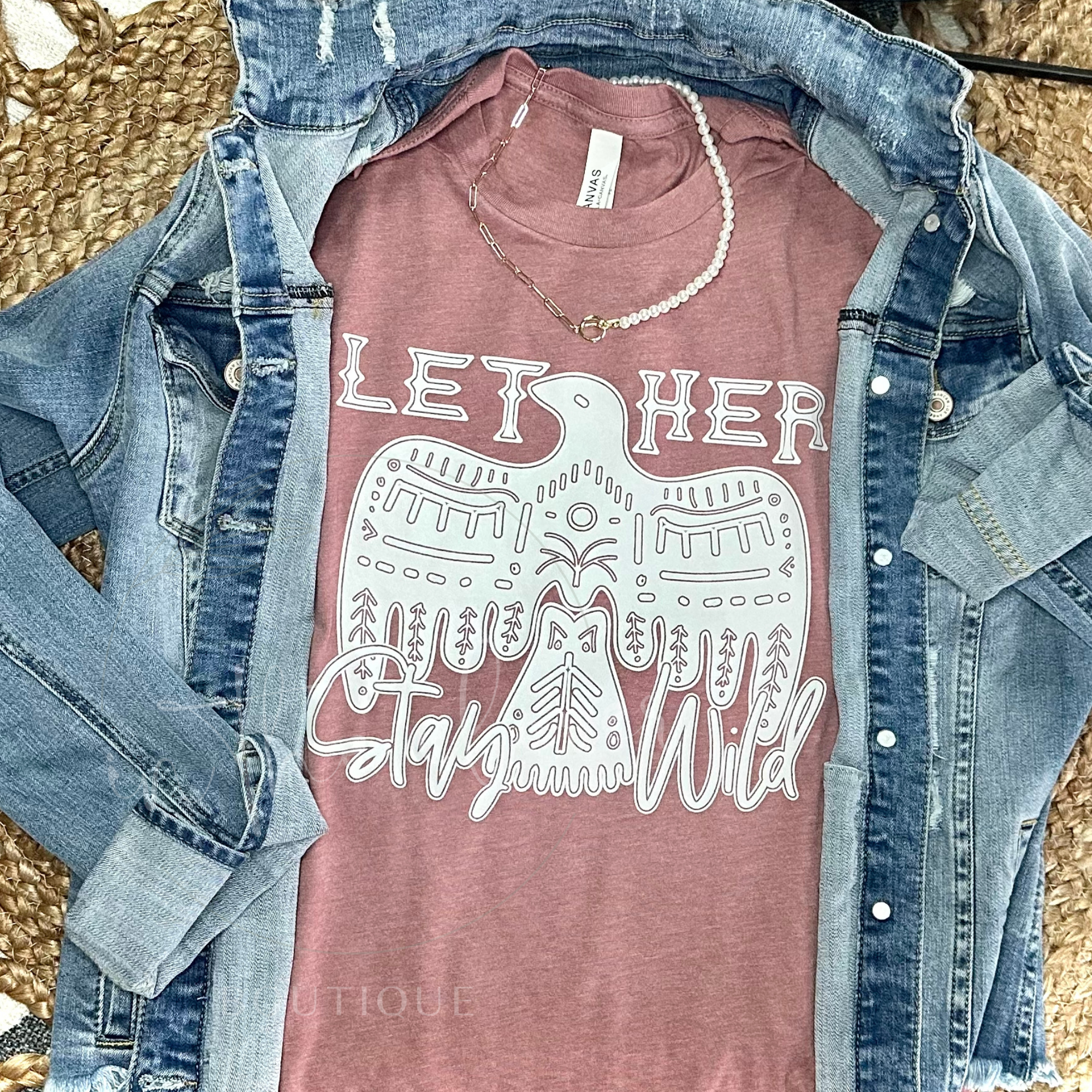 LET HER STAY WILD - MAUVE TEE