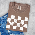 Checkered Smiley Expresso Brown Tee