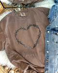 BARB WIRE HEART - ESPRESSO TEE