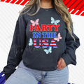 PARTY IN THE USA BUTTERFLIES - DARK HEATHER CREWNECK