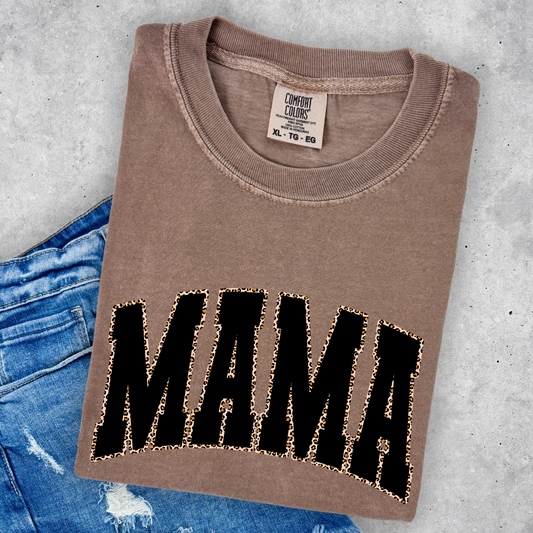 Black & Leopard Mama Short Sleeve Expresso Tee