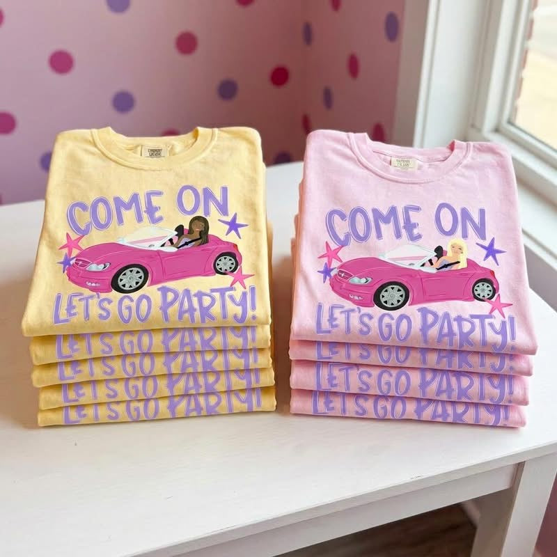 Let's Go Party (Brown Hair) - Yellow Tee