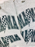 MAMA CHECKERED LIGHTNING BOLT - ASH