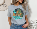 BLUE NEON MOON - ATHLETIC GREY TEE