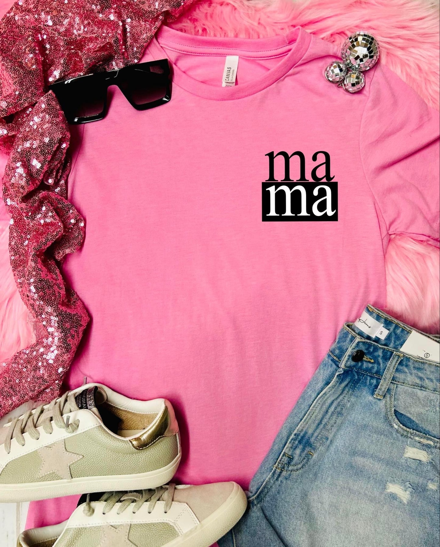 BLOCK MAMA POCKET TEE