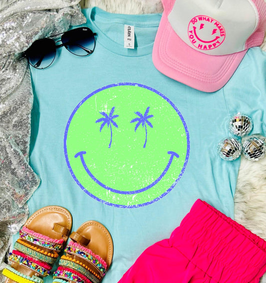 Island Time Smiley Teal Tee