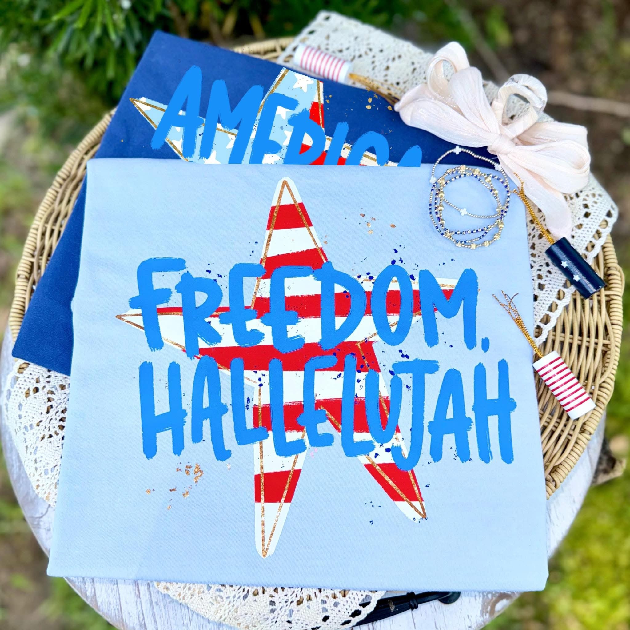 Freedom Hallelujah - Light Blue Tee