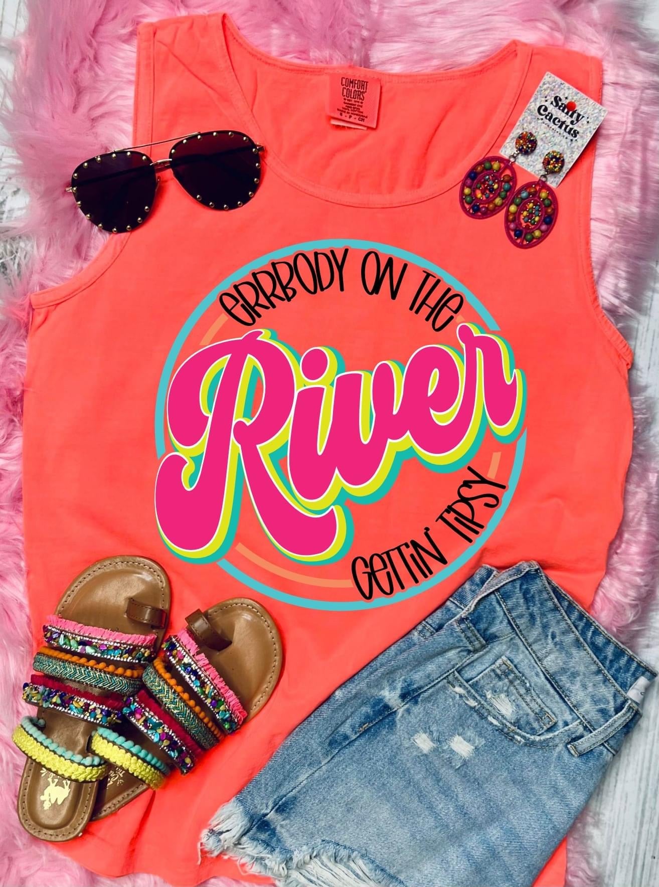 ERRBODY ON THE RIVER GETTIN TIPSY - ORANGE TANK