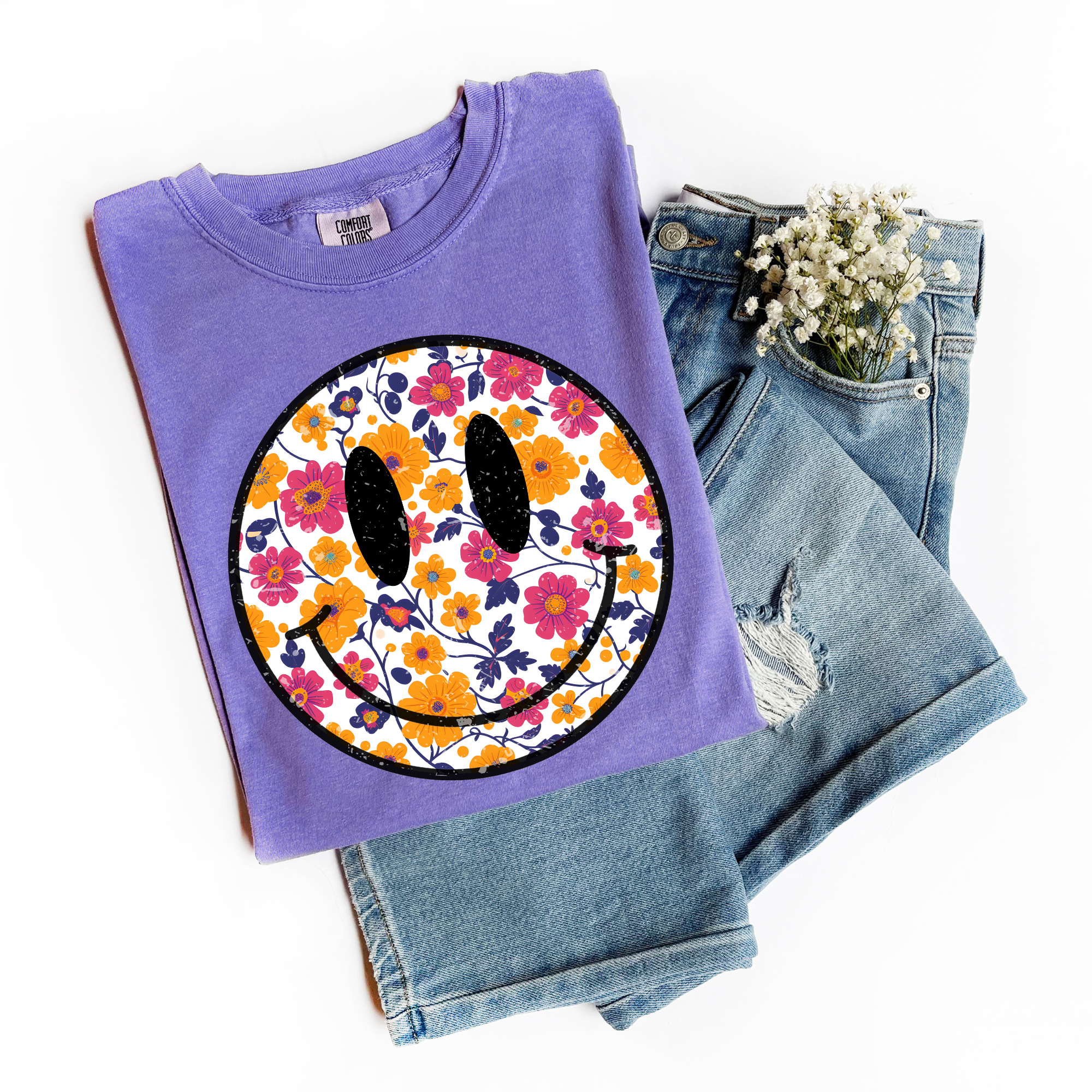 DAISY SMILEY - PURPLE TEE