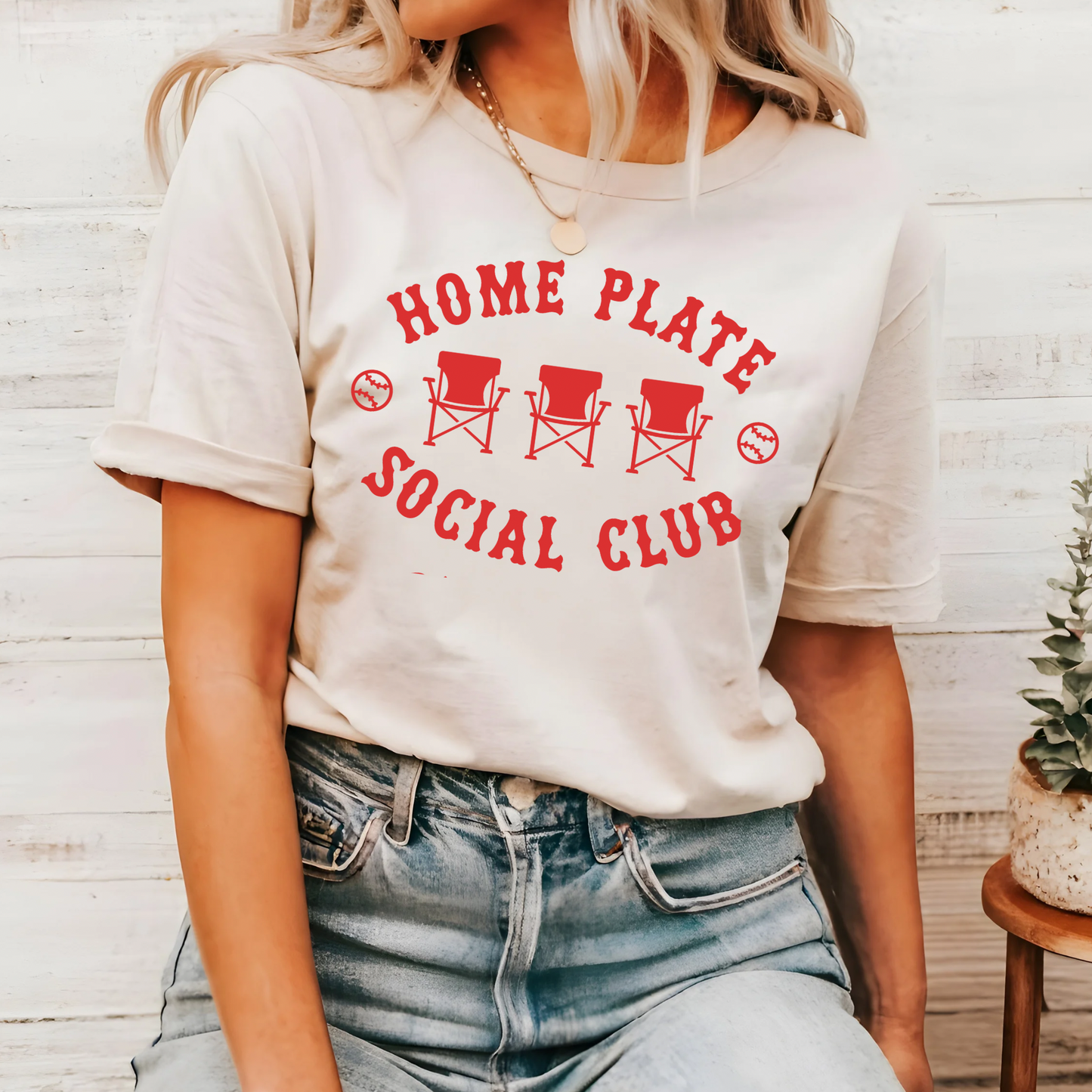 Home Plate Social Club (Red on Natural Color)