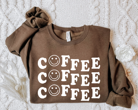 Smiley Coffee Brown Crewneck