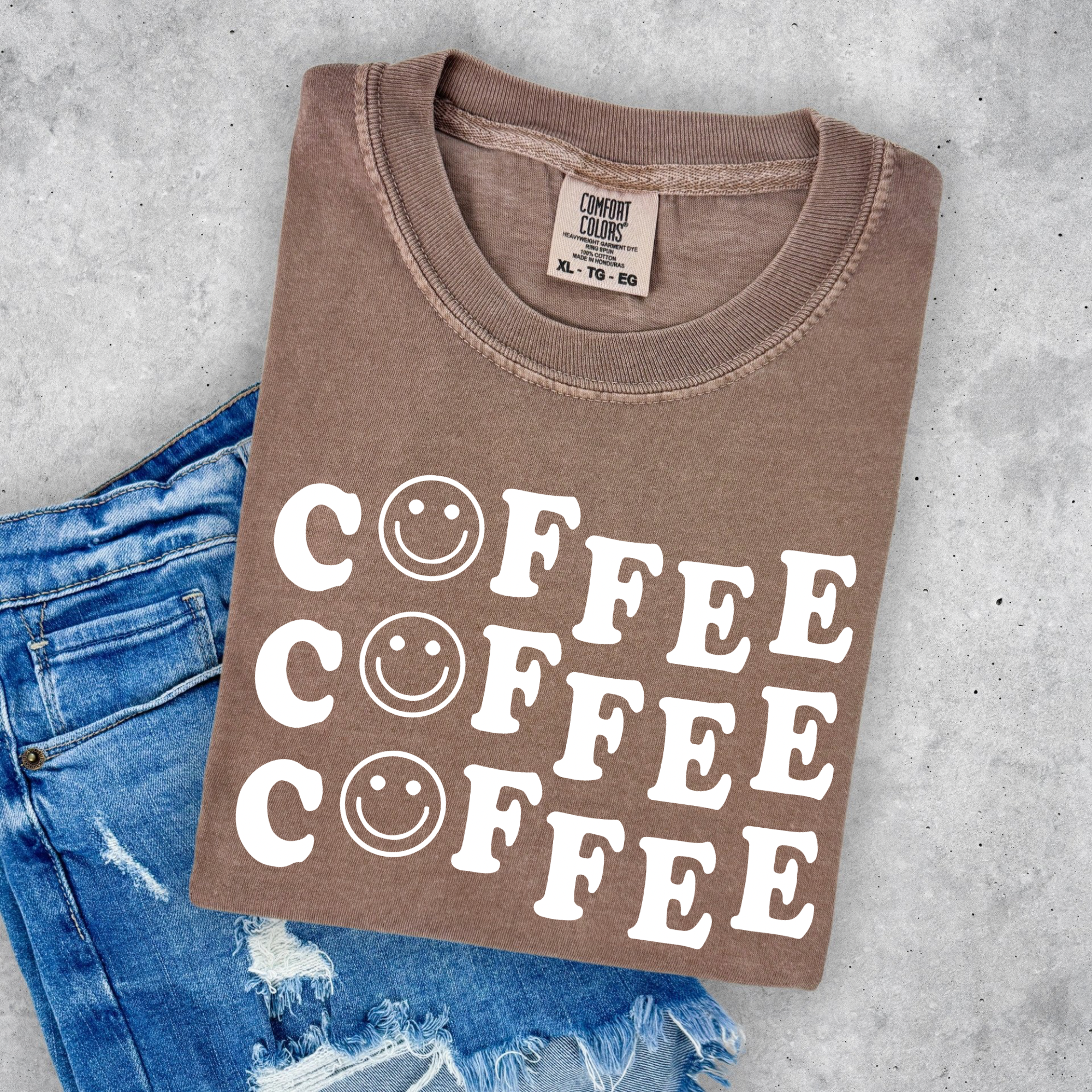 WAVY SMILEY COFFEE - ESPRESSO TEE