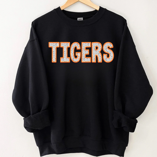 Faux Orange Tigers on Black