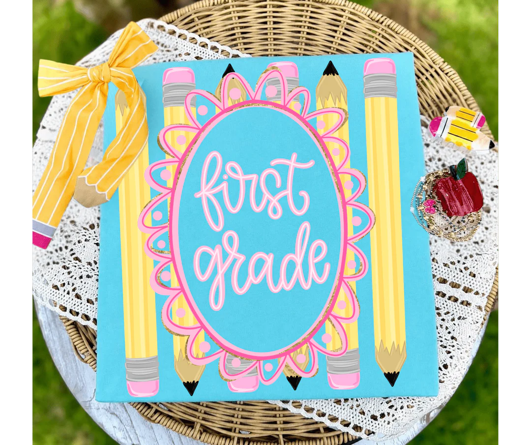 Pencil Frame Grade Level - Lagoon Tee