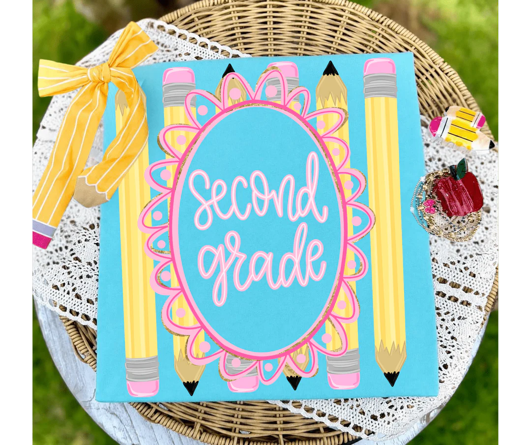 Pencil Frame Grade Level - Lagoon Tee