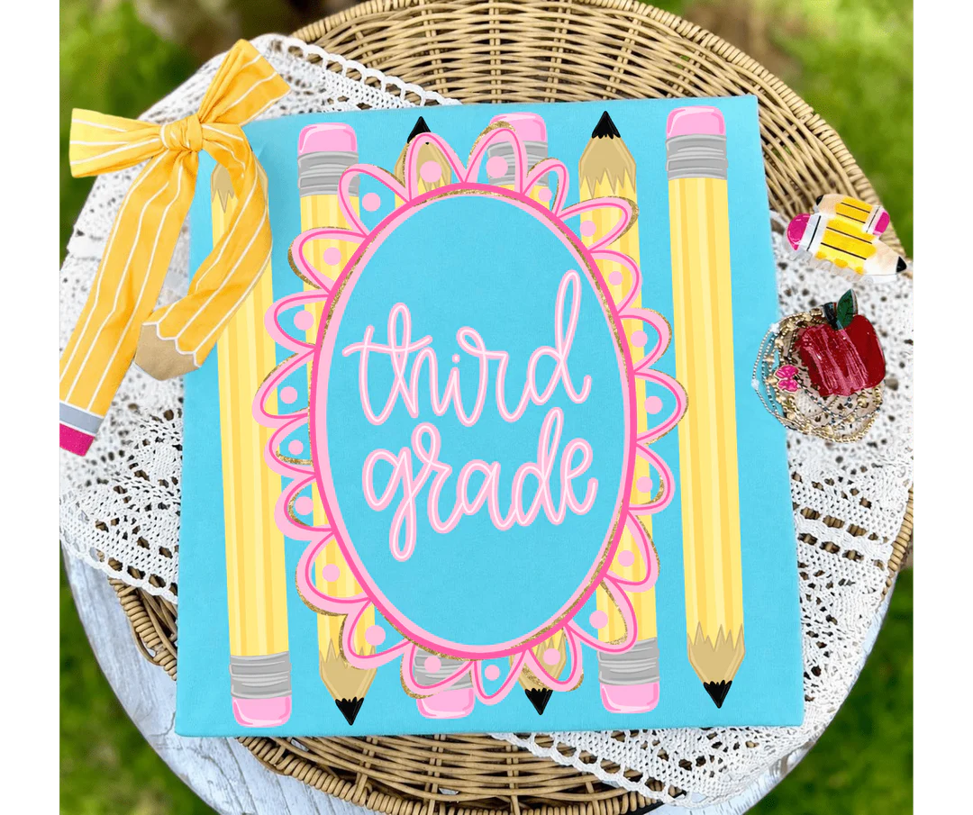 Pencil Frame Grade Level - Lagoon Tee