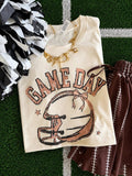 Vintage Game Day with Football Helmet - Natural Tee