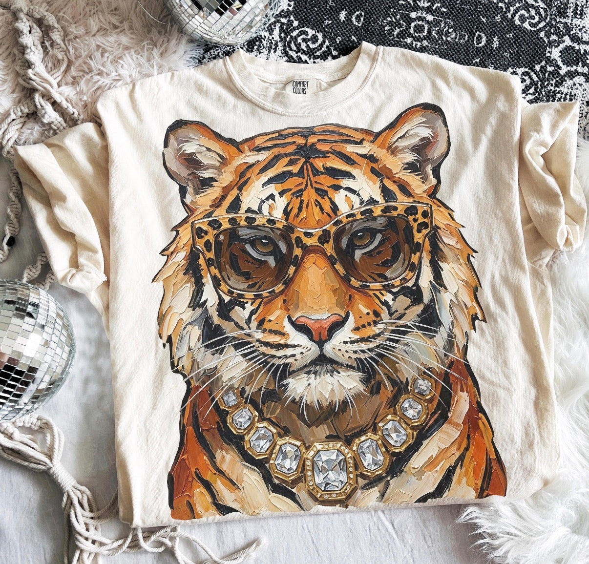 Glam Tiger - Ivory Tee