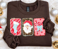 Christmas Frames - Chocolate Crewneck Sweatshirt