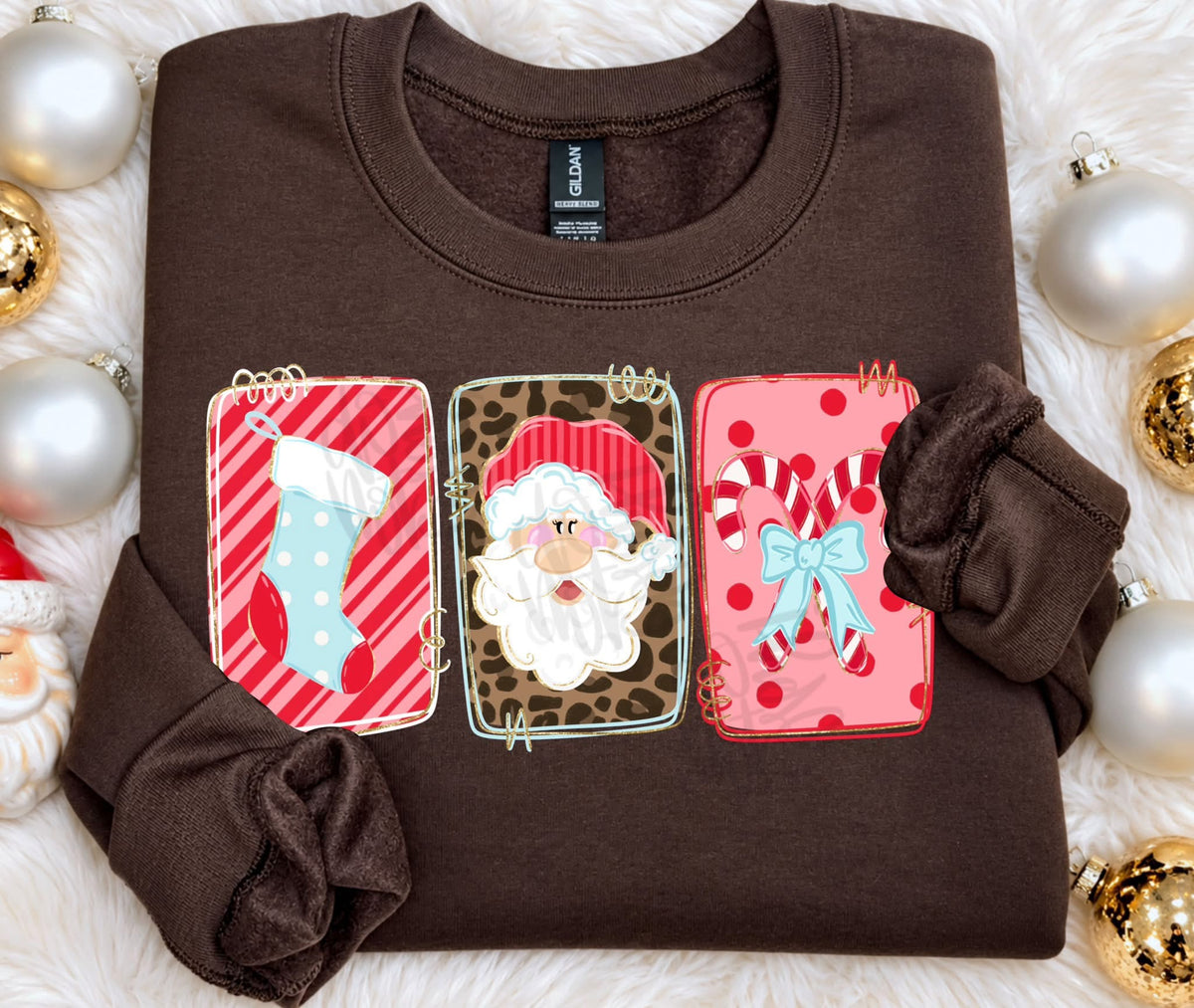 Christmas Frames - Chocolate Crewneck Sweatshirt