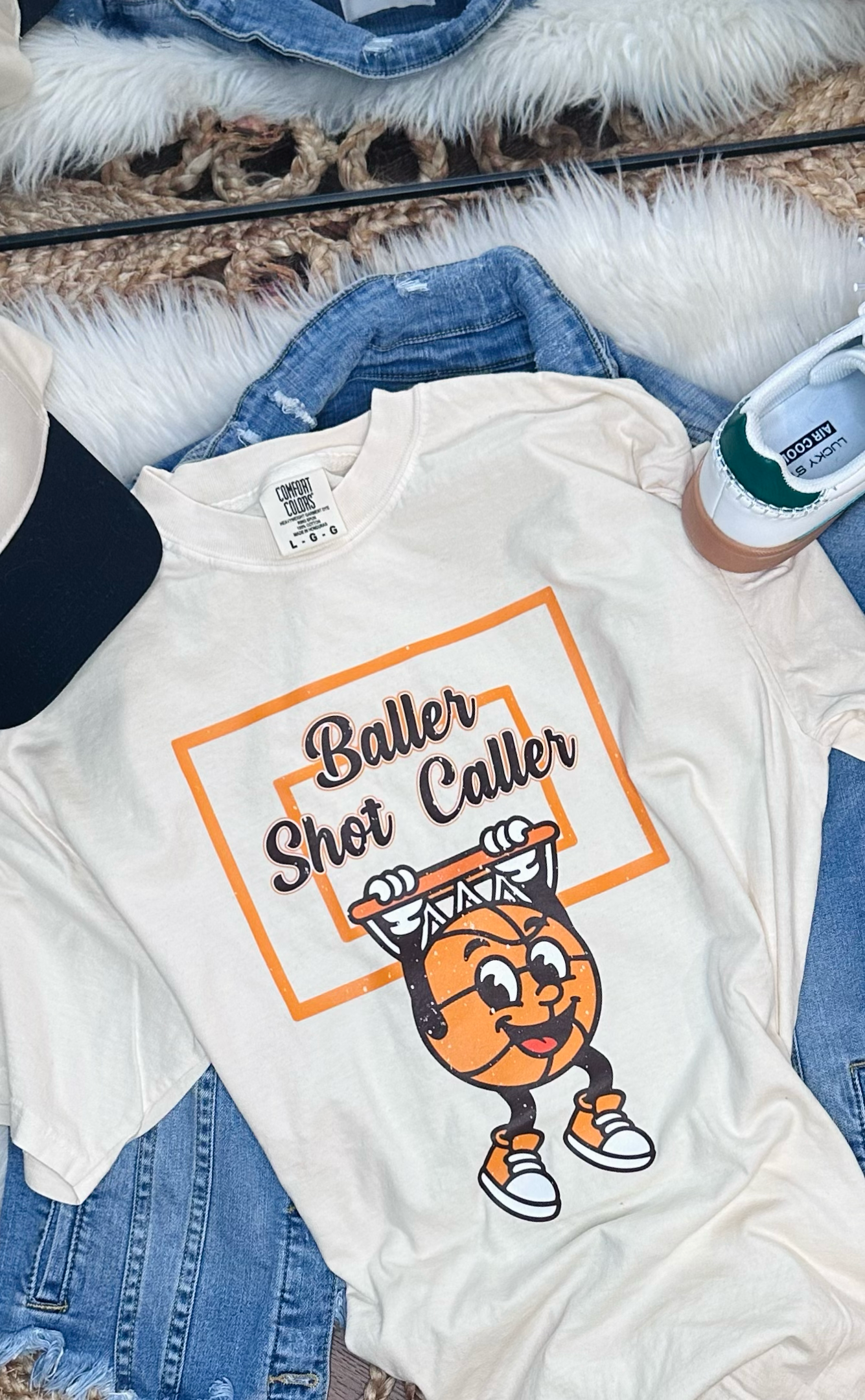 Vintage Basketball Dunking - Ivory Tee