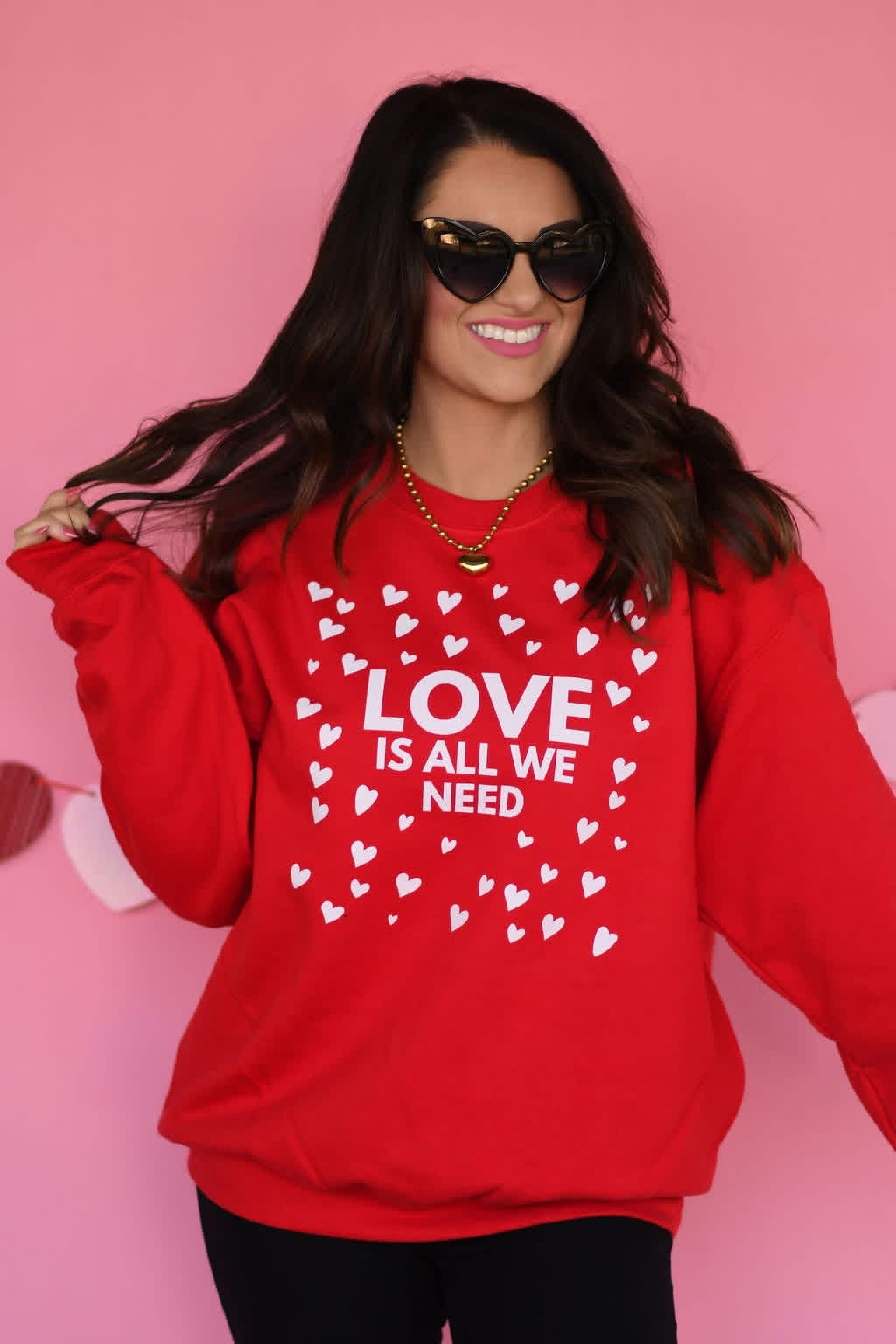 Love Is All You Need - Red Crewneck