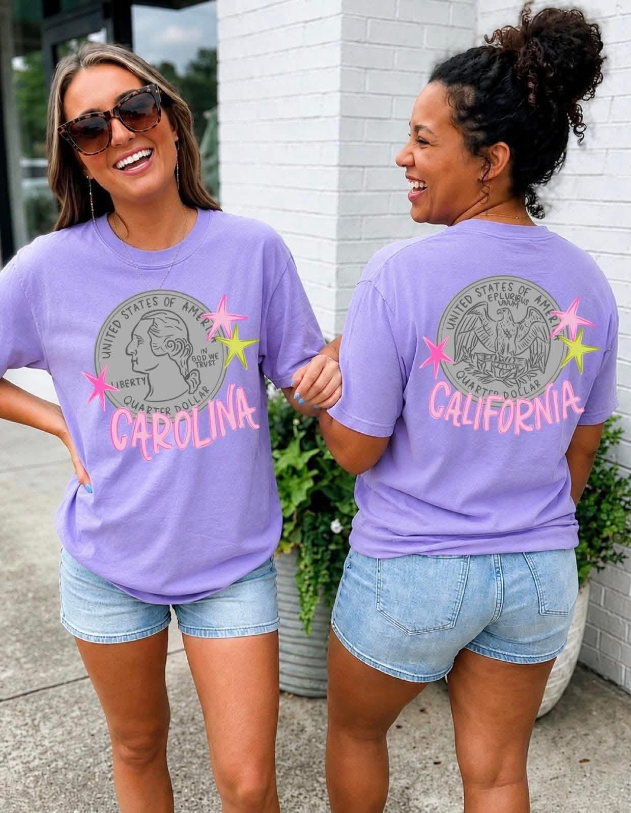 Heads Carolina, Tails California - Violet Tee
