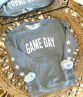 Basic GAME DAY with Stars on Sleeves - GRAPHITE HEATHER CREWNECK