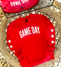 Basic GAME DAY with Stars on Sleeves - RED CREWNECK