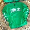 Basic GAME DAY with Stars on Sleeves - GREEN CREWNECK